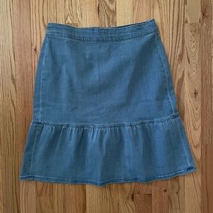 J. Crew Ruffle Hem Denim Skirt